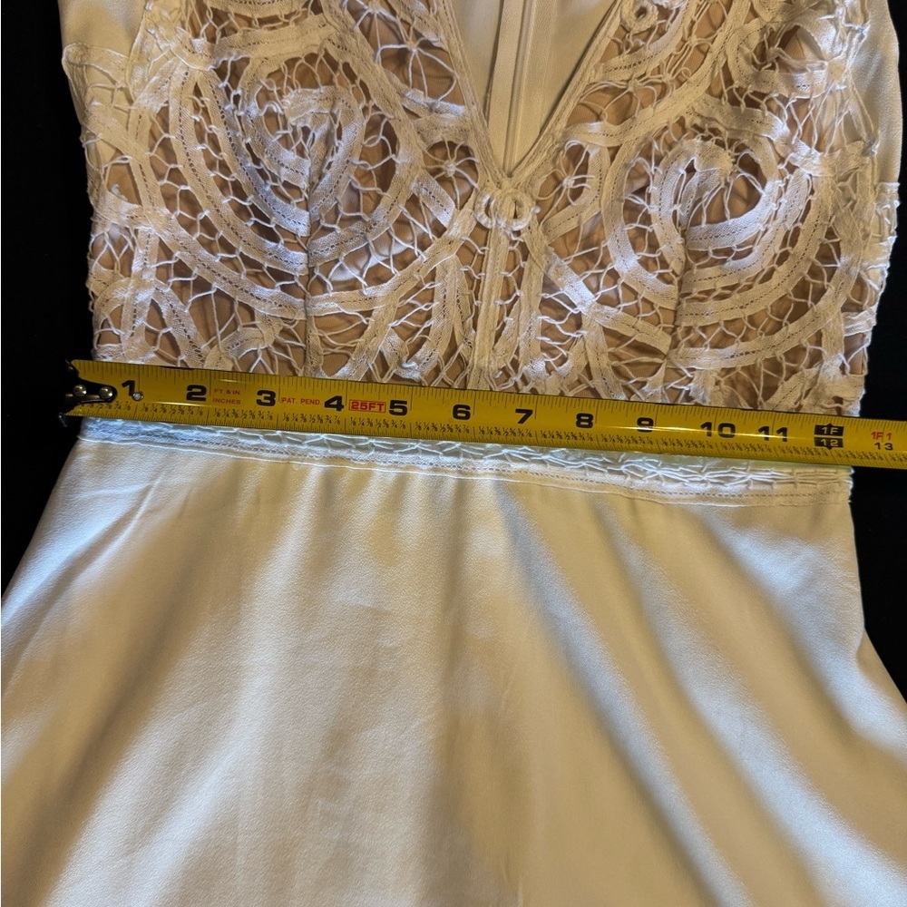 Elegant White Lace Dress Plunge Mini Dress by Lulus. Women’s XS - Picture 5 of 5